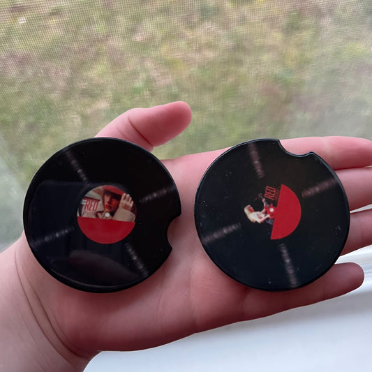Red Taylor’s Version Car Coasters